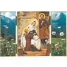 Triptych of The Holy Family of Nazareth with wildflowers