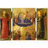 Triptych of The Coronation of Mary in golden background