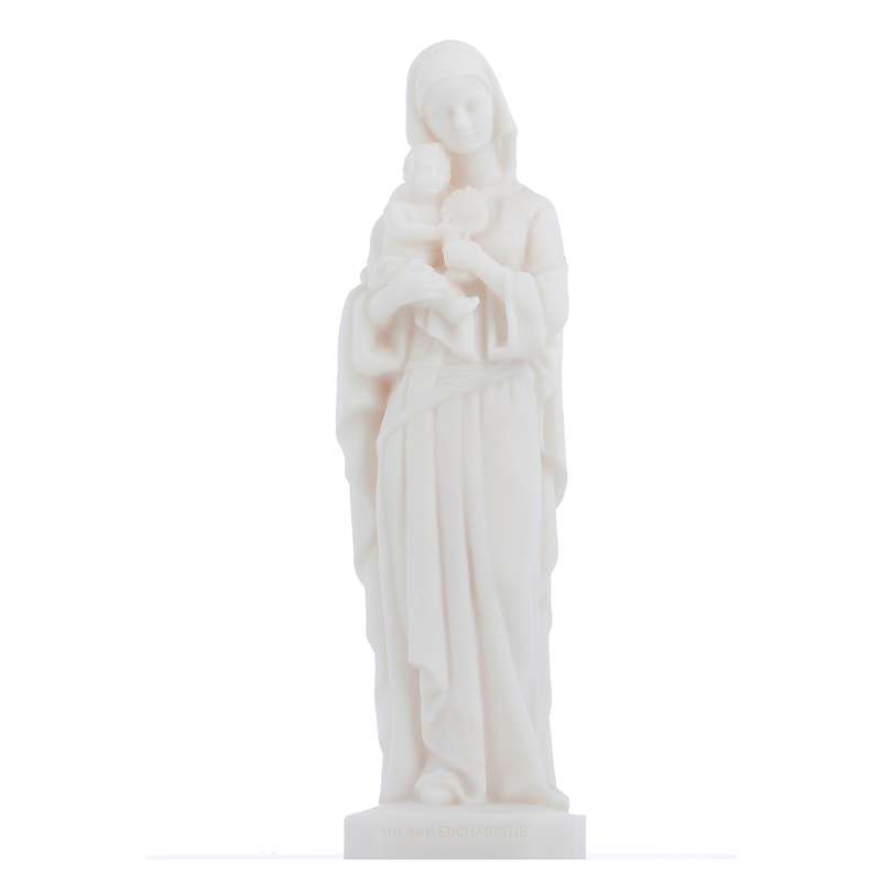 Statue of Our Lady of the Eucharist, alabaster 17 cm