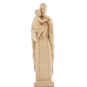 Statue de saint Joseph avec l'Enfant-Jésus, moderne, ton pierre, 20 cm