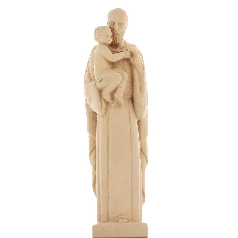 Standbeeld van St. Jozef met het Kind Jezus, modern, kleur steen, 20 cm