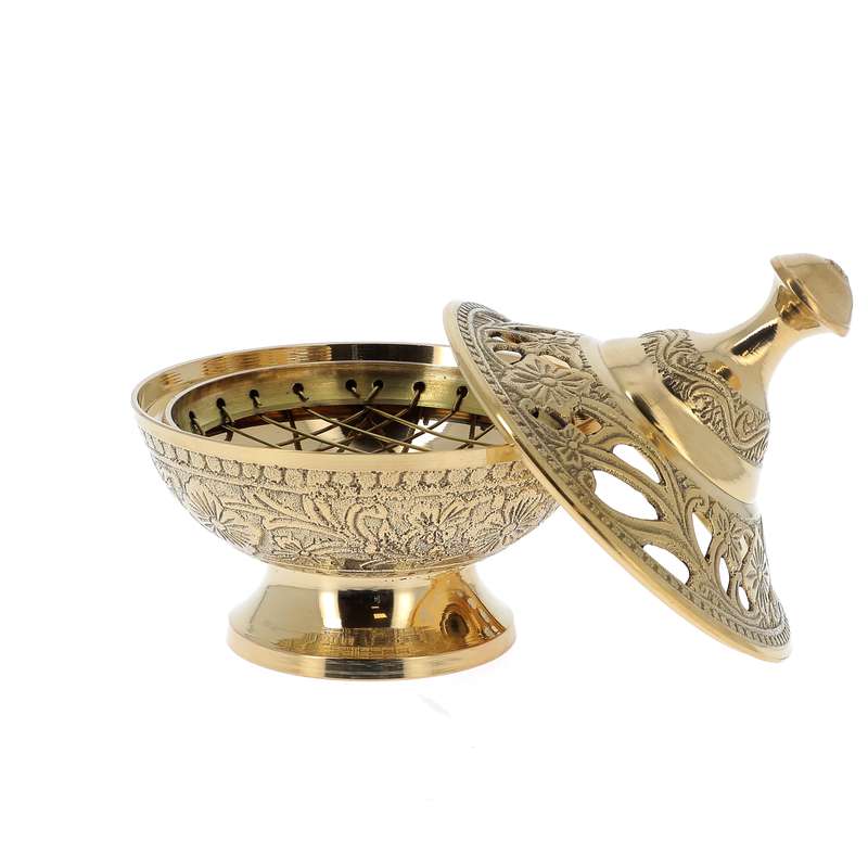 chiselled brass incense burner