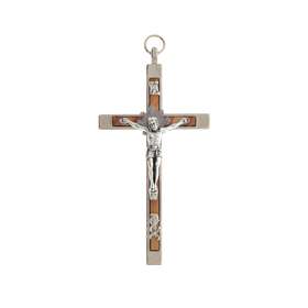 cruz de la buena muerte en metal y madera de olivo