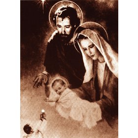 icône de la sainte Famille et l'Eucharistie