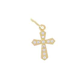 Cross pendant in vermeil, set with stones