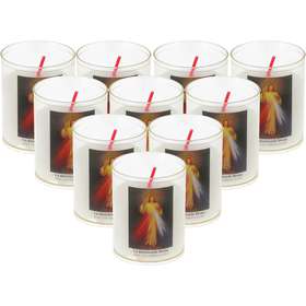 10 bougies veilleuses de Jésus Miséricorde