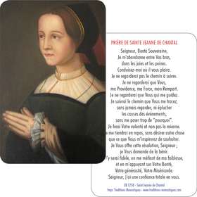 Cartes-prière de Sainte Jeanne de Chantal (Recto-Verso)
