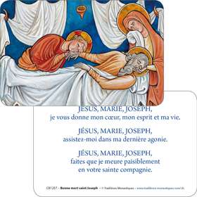 Cartes-prière de la mort de saint Joseph (Recto-Verso)