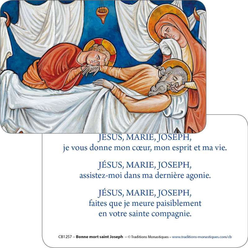 Card-prayer of the death of Saint Joseph (Recto-Verso)
