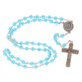 Our Lady of Lourdes rosary in Bohemian glass (Recto du coeur)