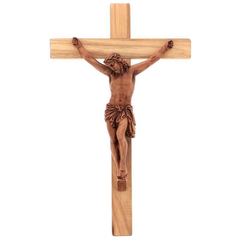 Crucifix - 38 cm - light wood