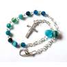 Bracelet dizainier en perle Agate bleue du Brésil