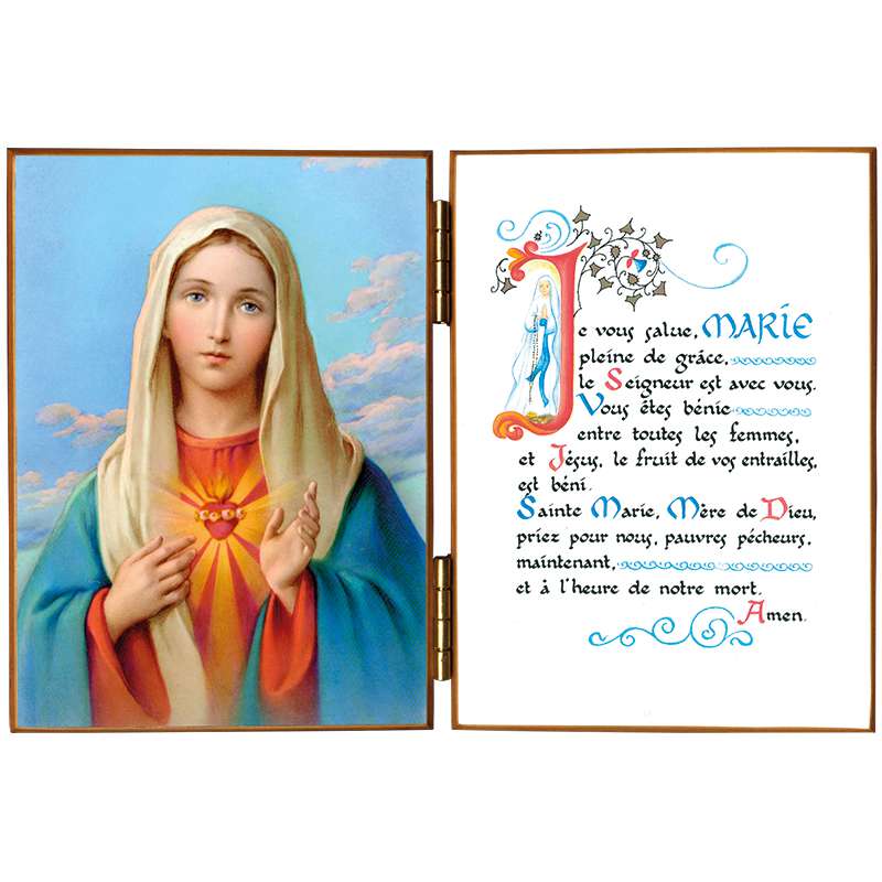 Diptych of the Immaculate Heart of Marie with le "Je vous salue Marie" Diptych of the Immaculate Heart of Marie with le "Je vous salue Marie"