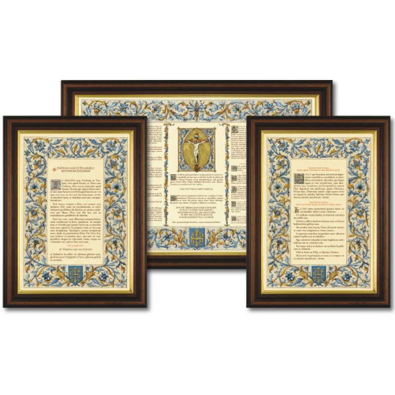 Lazuli altar canons with wooden frames (L'ensemble des 3 canons) Lazuli altar canons with wooden frames (L'ensemble des 3 canons)