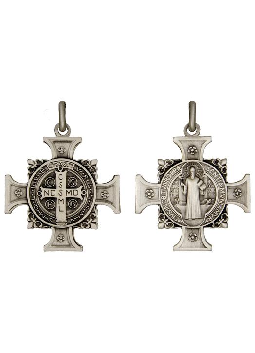 Medal of Saint Benedict in cross