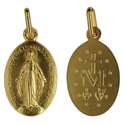 Miraculous medal, gold plated - 18 mm