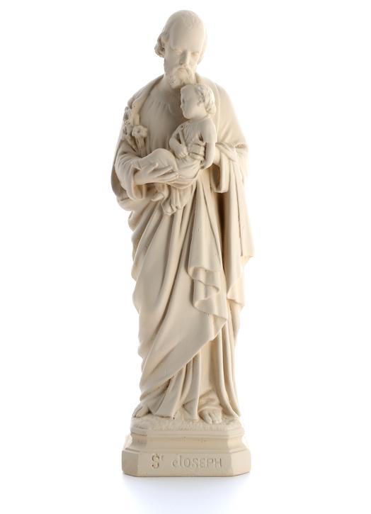 Statue de saint Joseph, ton pierre 20 cm (Vue de face)