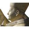 Juan Pablo II (1920-2005) marfil patinado, 130 cm (Gros plan du visage profil gauche)