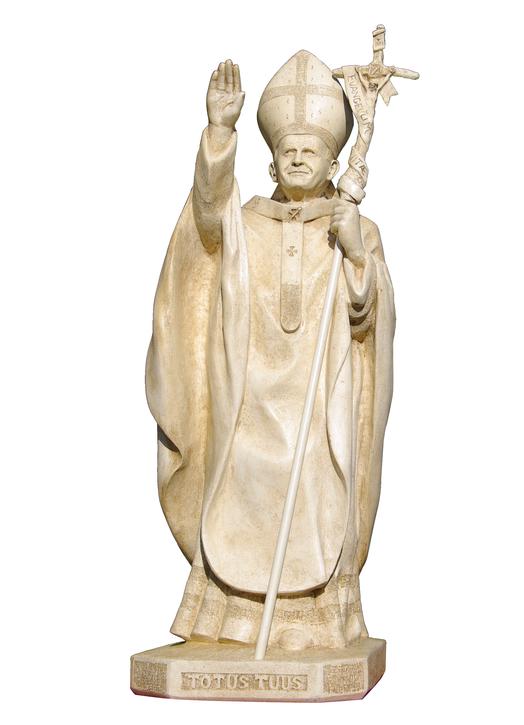 John Paul II (1920-2005) – old ivory colour, 130 cm. (Vue de face)