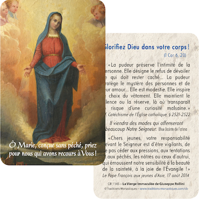 Carte-Prière de l'Immaculée Conception