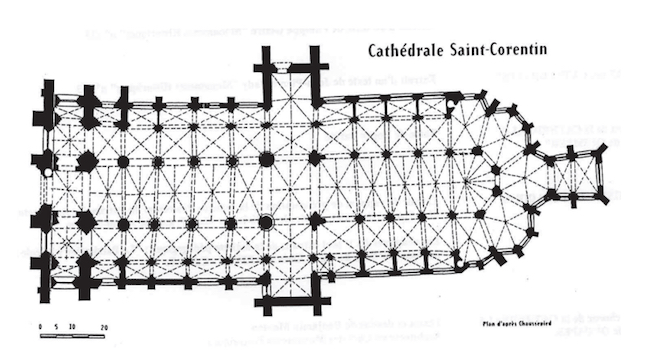Plan cathédrale de Quimper