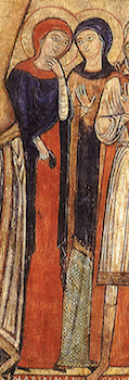 Crucifix de saint Damien : Marie Madeleine et Marie Cléophas