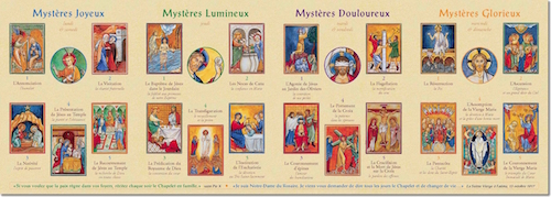 dépliant : les 20 Mystères du Rosaire