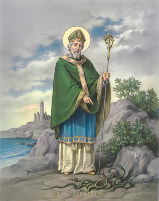 Icône de saint Patrick aux serpents