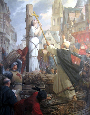 sainte Jeanne d'Arc sur le bûcher