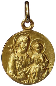 Médaille saint Joseph en or massif