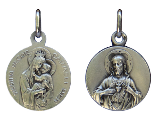 Médaille scapulaire en argent massif 750/1000