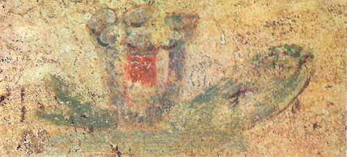 Poisson, vin et pain sur une fresque des catacombes