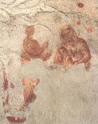 icône fresque de la catacombe de Priscilla