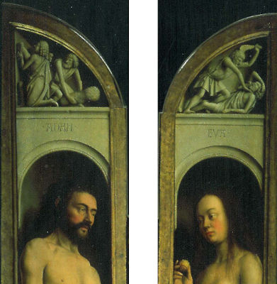 Adam, Eve, Caïn et Abel du retable de van Eyck