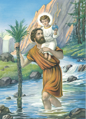 Saint Christophe qui porte le Christ