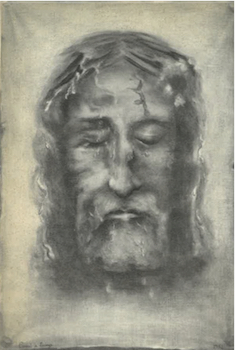 Visage du Christ d'après le saint Suaire de Turin réalisé par Céline