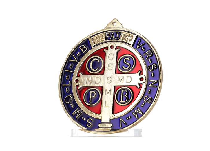 Médaille de saint Benoît émaillée grand modèle, 150 mm