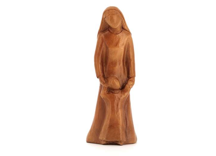 Estatua de la Virgen Madre y el Niño de pie, 18 cm