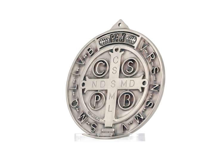 Medal of Saint Benedict, silver-coloured metal - 150 mm
