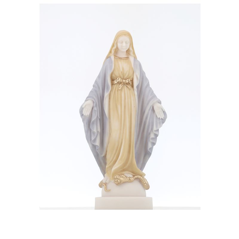 Estatua policromada de la Virgen milagrosa, 23 cm