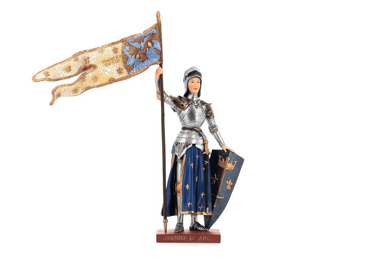 Statue de sainte Jeanne d'Arc, polychrome, 26,5 cm