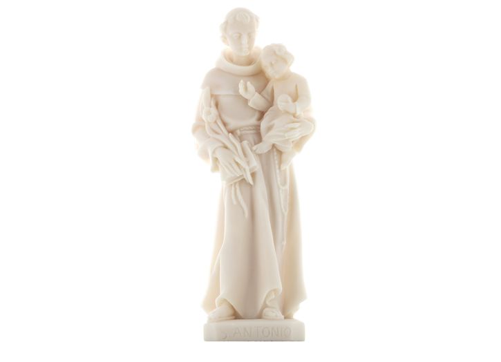 Standbeeld van Sint-Antonius van Padua, 20 cm, albast