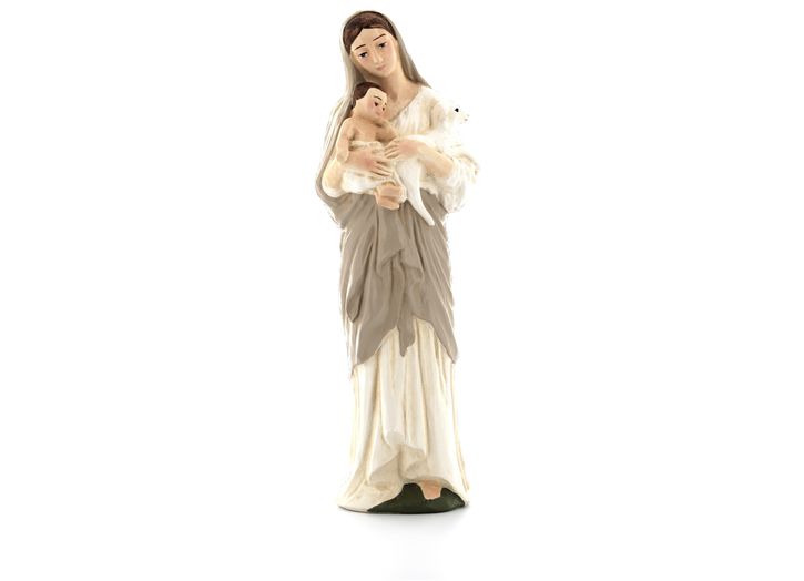 Vierge à l'Enfant et à l'agneau, 22 cm
