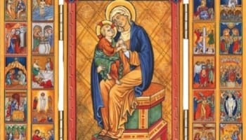 La tradition attribue  à saint Dominique l'origine du Rosaire