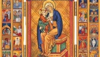 La tradition attribue  à saint Dominique l'origine du Rosaire